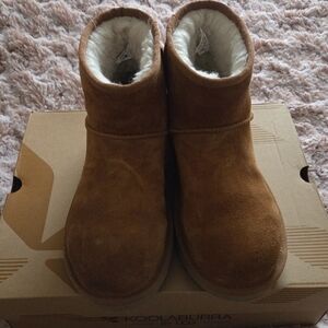 UGG Brown Suede Boots with Rugged Soles